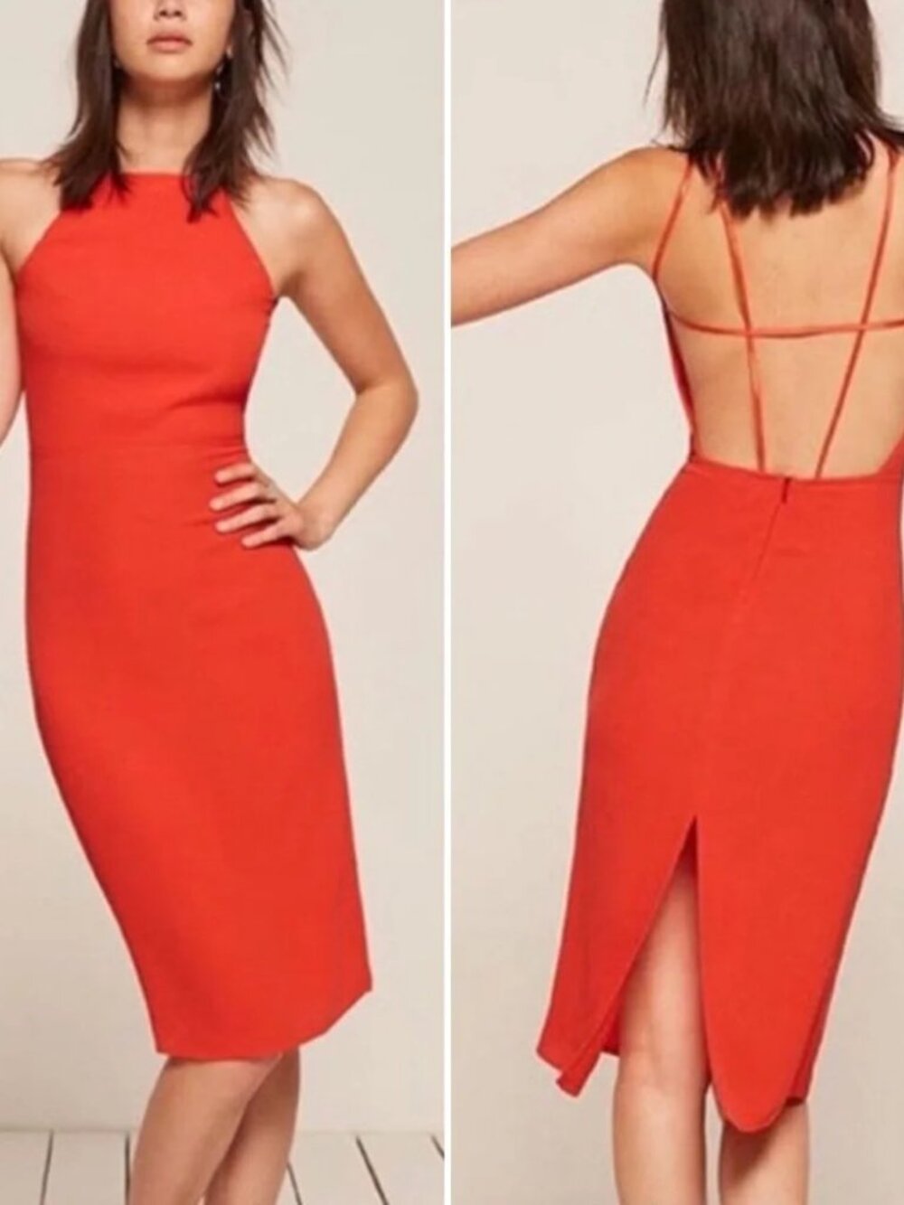 Reformation Size 6 Sanibel Dress In Fruit Punch Strappy Back Sexy Party Resort